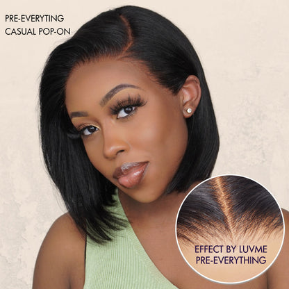 Short Bob Wig – Natural Hairline, Glueless, Pre-Cut Lace, Straight or Wavy