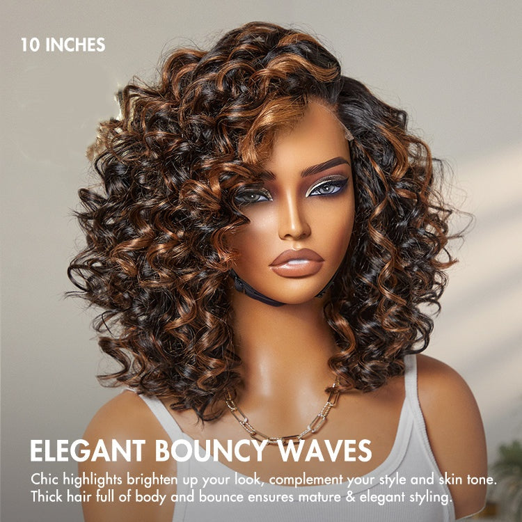 Mature Bouncy Curl C-Part Glueless HD Lace Wig
