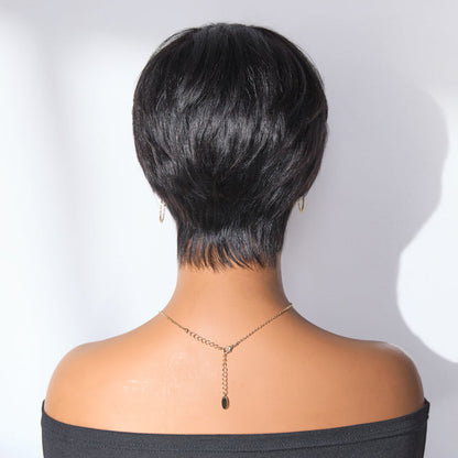 Glueless Short Cut Wig with Bangs – Throw On & Go