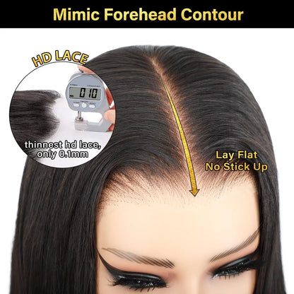Wear And Go Glueless Wigs Bleached Tiny Knots Pre Cut 7x5 HD Lace Straight Lace Front Human Hair Wigs