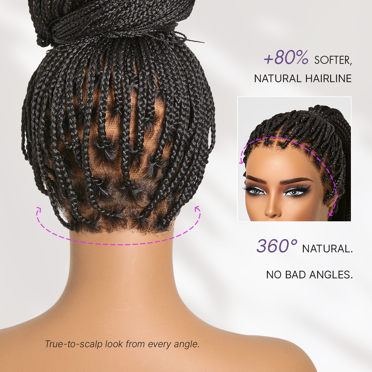 Real Scalp Knotless Braided Wig – Lightweight Fit