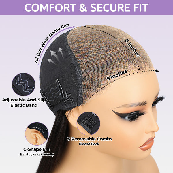 Wand Curl Pre Cut 9x6 HD Lace Wear & Go Glueless Wig 100% Human Hair Pre Bleached Tiny Knots