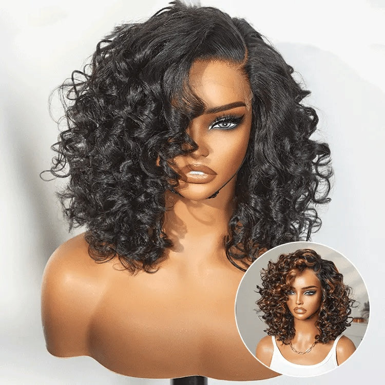 Mature Bouncy Curl C-Part Glueless HD Lace Wig